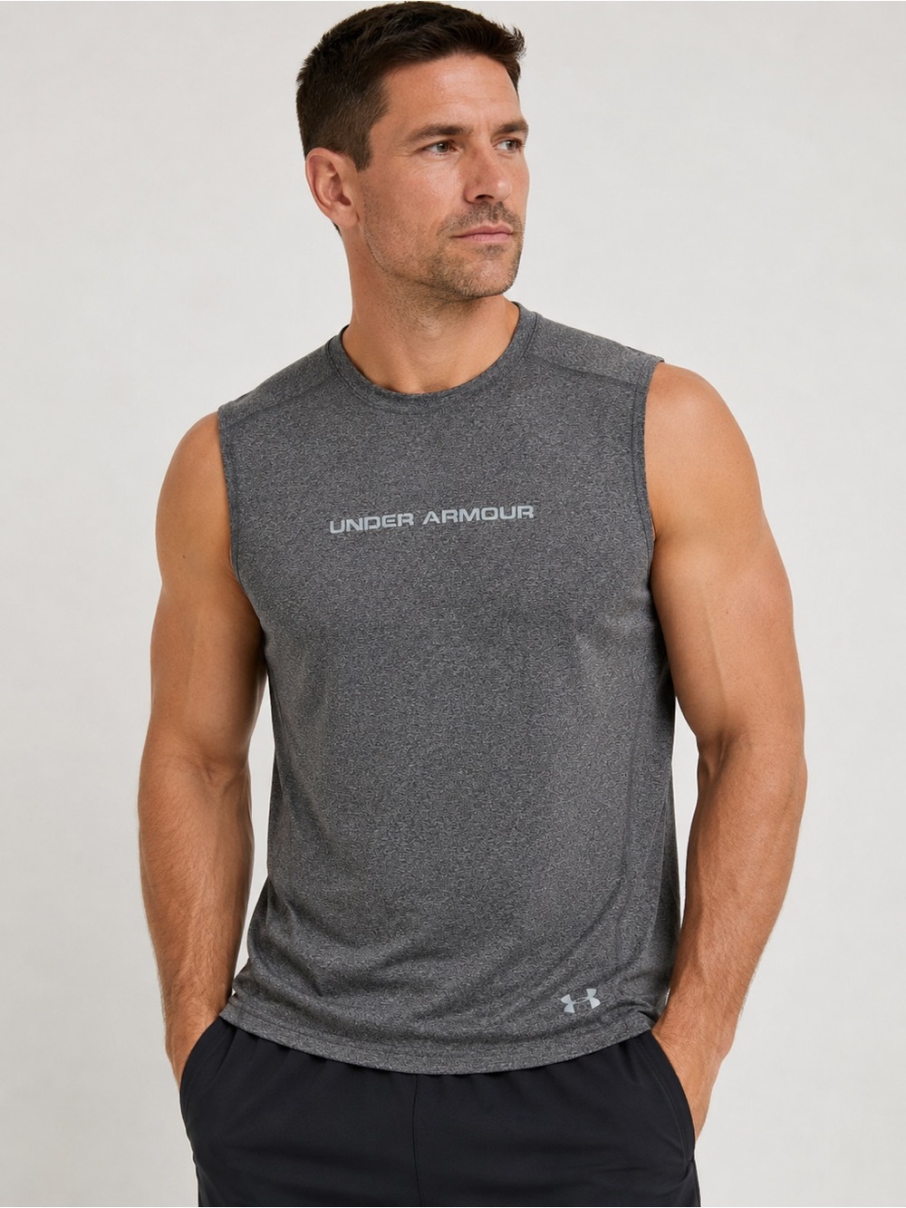 Under Armour Men’s Gray Sleeveless Performance Workout Shirt